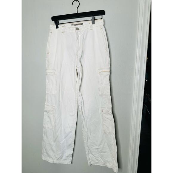 HUDSON White High-Rise Welt Pocket Cargo Wide Leg Jeans Size 26 - Picture 5 of 16